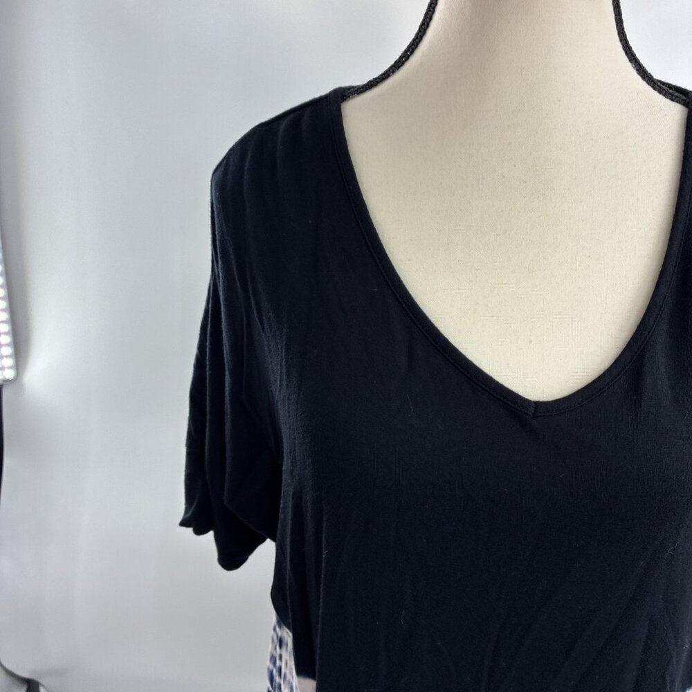 Chicos Womens Top Tie Dye Colorblock V Neck Short Sleeve Size L - Picture 3 of 9